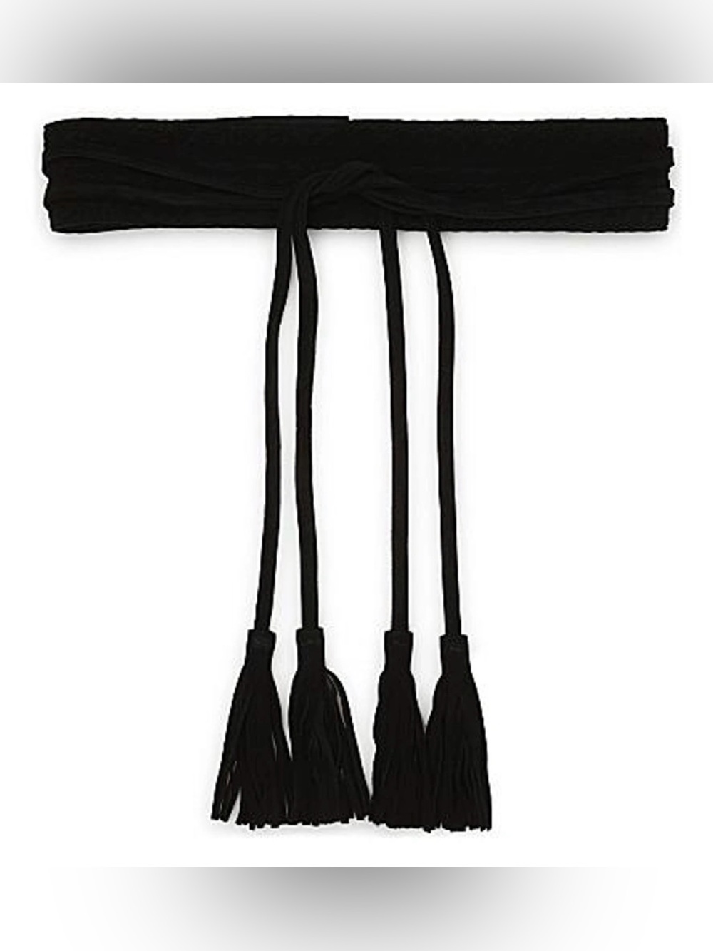 NEW Maje Anoushka Suede Belt With Tassels In Black 210
